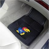 Kansas Jayhawks Black 2-Piece Vinyl Car Mat Set