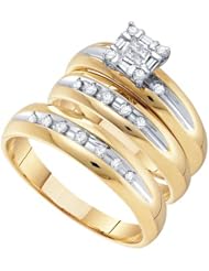 0.33CT DIAMOND CLUSTER TRIO SET