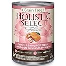Holistic Select Grain Free Salmon &amp; Shrimp Natural Wet Canned Cat Food, 13-Ounce Can (Pack of 12)
