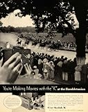 1934 Ad Kodak Eastman Movie Film Camera Camcorder Horse – Original Print Ad