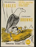 Football Game Program Cleveland Browns vs Philadelphia Eagles 1958 Franklin Field
