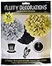 Amscan Rocking New Year Party Fluffy Lantern with Danglers Hanging Decoration, Black/Gold/Silver, Paper , Pack of 3 Party Supplies