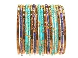 Beachcombers! Ethnic Glass Indian Wedding Bridal Bollywood Bangles Belly Dance Bracelets Set