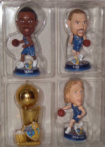 Forever Collectibles Dallas Mavericks 2011 Nba Finals Champions Bobblehead 3-Pack W/Trophy