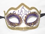 Purple Colombina Punta Linea Venetian Masquerade Mask