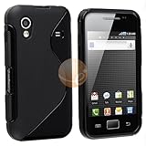 TPU Rubber Skin Case for Samsung Galaxy Ace GT-S5830, Frost Black S Shape
