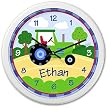 Olive Kids - Trains, Planes and Trucks Tractor Personalized Clock (White)
