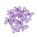 WINOMO Sheer Mesh Wire Glitter Butterfly with Gem - 50pcs (Purple)