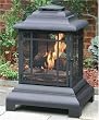 Black Pagoda Outdoor Patio Fireplace