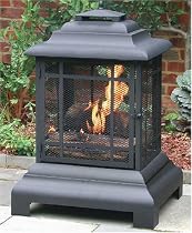 Black Pagoda Outdoor Patio Fireplace