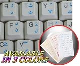 URDU KEYBOARD STICKERS WITH BLUE LETTERING ON TRANSPARENT BACKGROUND