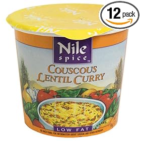 Nile Spice Lentil Curry Couscous, Low Fat,  1.9-Ounce Cups (Pack of 12)