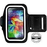 Running & Exercise Armband for Samsung Galaxy S5 S4 S3 iPhone 6 / 6S (4.7), HTC One & More with Key Holder & Reflective Band (Black)