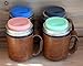 Mason Jar Lifestyle Silicone Drinking Lid for Wide Mouth Mason, Ball, Canning Jars (Blue)