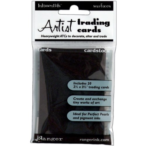 Ranger ISB-31758 Inkssentials Surfaces Craft Artist Trading Card, Black, 20-Pack