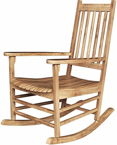 Rocking Chair In Traditional Design With Wood Construction And Slat Back Chair Eco Friendly plus FREE GIFT (Unfinished)