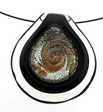 Murano Style Glass Pendant with Stainless Steel IP Coating Choker
