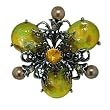 Brown Acrylic Pearl F Pin Brooch