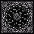 Antique Style Black Paisley Bandana