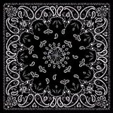 Antique Style Black Paisley Bandana