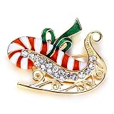 Pugster Clear Crystal Fine Sled Gifts Brooch