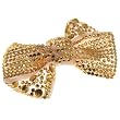 Fancy Hair Bow Clip With Topaz Colored Crystals Fashion Jewelry