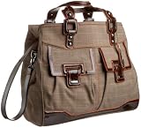 Cross Town AC185-5 Ladies Computer Bag Collection Knightsbridge Large Tote with Complimentary Mini Pen In Pen Charm Sleeve (Brown Plaid)