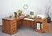 Kolhler Executive L-Shape Oak Workstation Desk w/ Return Home Office Furniture