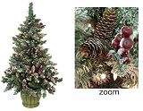 4' Pre-Lit Frosted Hawthorne Fir Potted Artificial Christmas Tree - Clear Lights