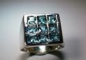 Bold Blue Topaz Nine Stone Ring
