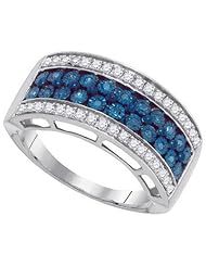 0.45CTW BLUE DIAMOND MICRO-PAVE RING