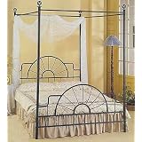 Black Sunburst Queen Canopy Bed by