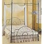 Full Black Wrought Iron Sunburst Canopy Bed