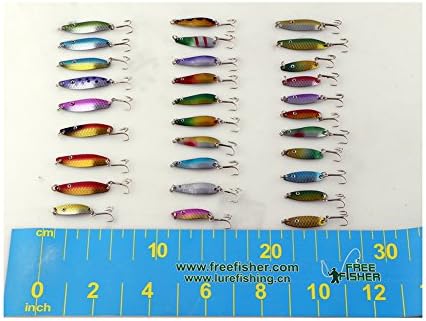 30 Pieces Assorted Pike Salmon Bass Fishing Spoon Metal lures Spinner Baits Tackle