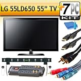 LG 55LD650 55-Inch 1080p 240Hz LCD HDTV with Ultra Slim Flat Wall Mount & 9 Outlet Surge Protector & 5pc Hook Up Kit (2 6FT HDMI Cables,6FT Audio Interconnect Cable ,6FT Component Cable, TV Cleaning Kit)