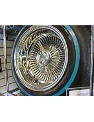 Automotive Parts and Accessories: 13" 100 Spoke Reverse Wire Wheels Knock Offs and White Wall Tires