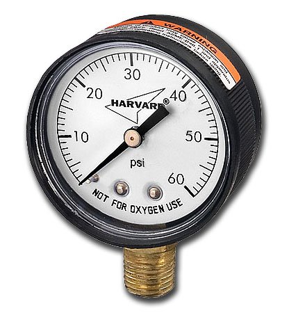 Pool Filter Pressure Gauge Bottom Mount