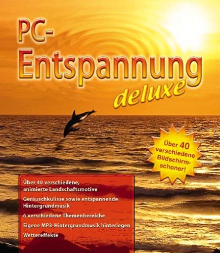 PC-Entspannung deluxe, 1 CD-ROM Über 40 verschiedene Bildschirmschoner. Für Windows 98 (SE)/ME/2000/XP/Pentium oder höher