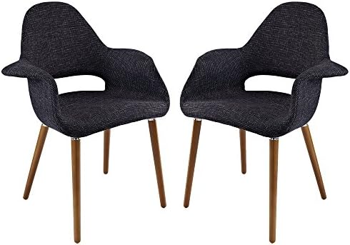 Black Eames Saarinen Organic Accent Armchair Set of Two FMP251127