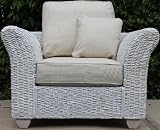 Conservatory furniture KINGSTON WHITE ABACA Designer Armchair