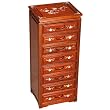 Handmade 23" 8-Drawer Rosewood Jewelry Box / Armoire With Mother of Pearl Inlay & Felt Lining