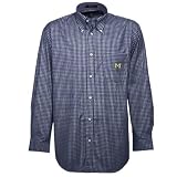 Colony Sportswear Michigan Wolverines Navy Blue Gridiron Check Dress Shirt