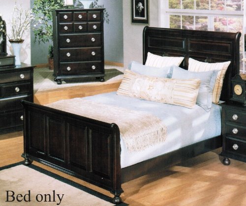 California King Size Bed Contemporary Style Black Finish
