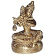Collectible Figurines Hindu God Krishan Brass Statue 4 x 2.5 x 1.25 inches