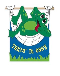 Lazy Frog Regular Size Applique Flag