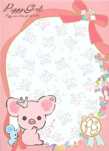 Imagen 3 de Bonito bloc de notas Piggy Girl con cerdo y lazo