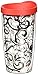 Tervis Berry Swirl Wrap Tumbler with Red Lid, 16-Ounce