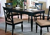 Contemporary Cappuccino Finish Wood Dining Table w/Bold Legs