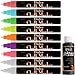 Uchida Bistro Chalk Marker Broad Point Fluorescent Colors 9 Piece Kit with FREE 2oz Black Chalkboard Paint