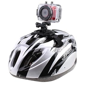 AGPtek® 2 inch TFT LCD Resistive Touch Screen 720P HD Sports Action Vedio Camera Waterproof Outdoor Camcorder Red Color and New Mens Bicycle Helmet Bike Cycling Adult Ultra-light Visor PVC EPS Black with Silver (CE Certificated)